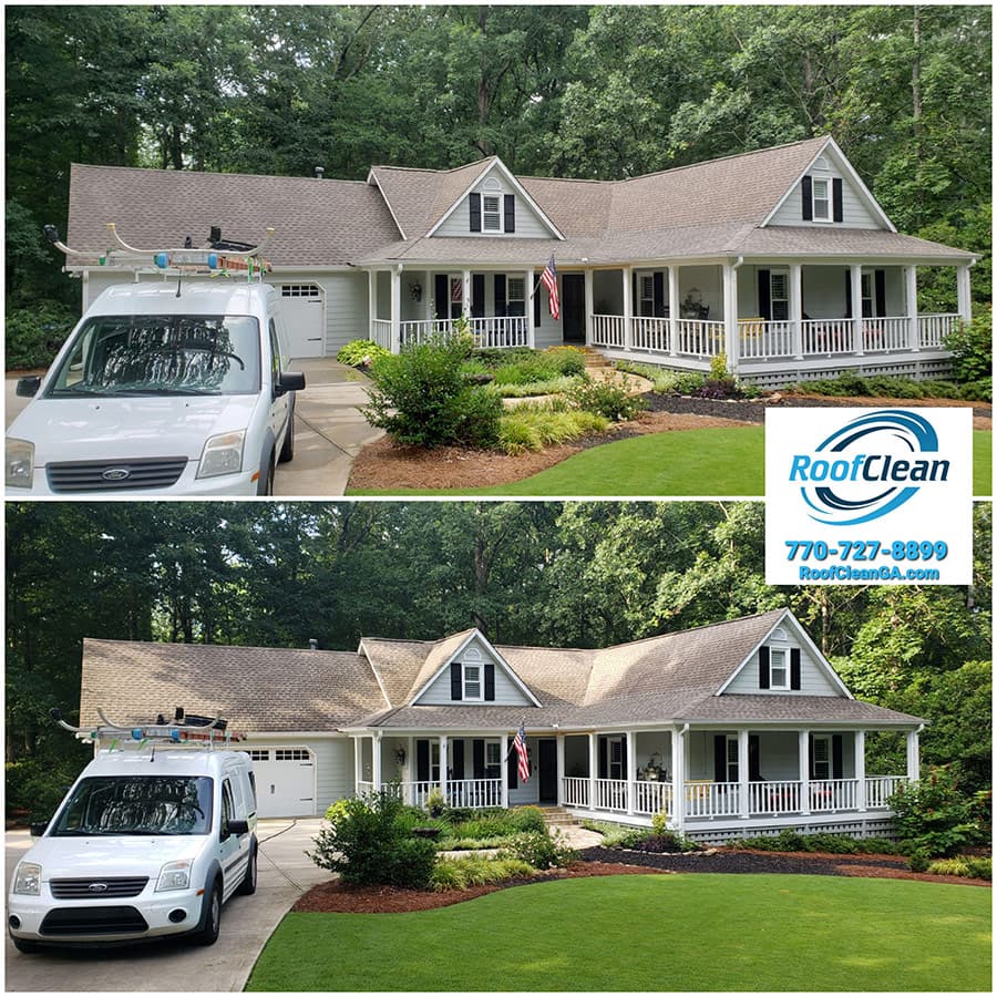 Roof Cleaning on Oakmere Dr in Alpharetta GA